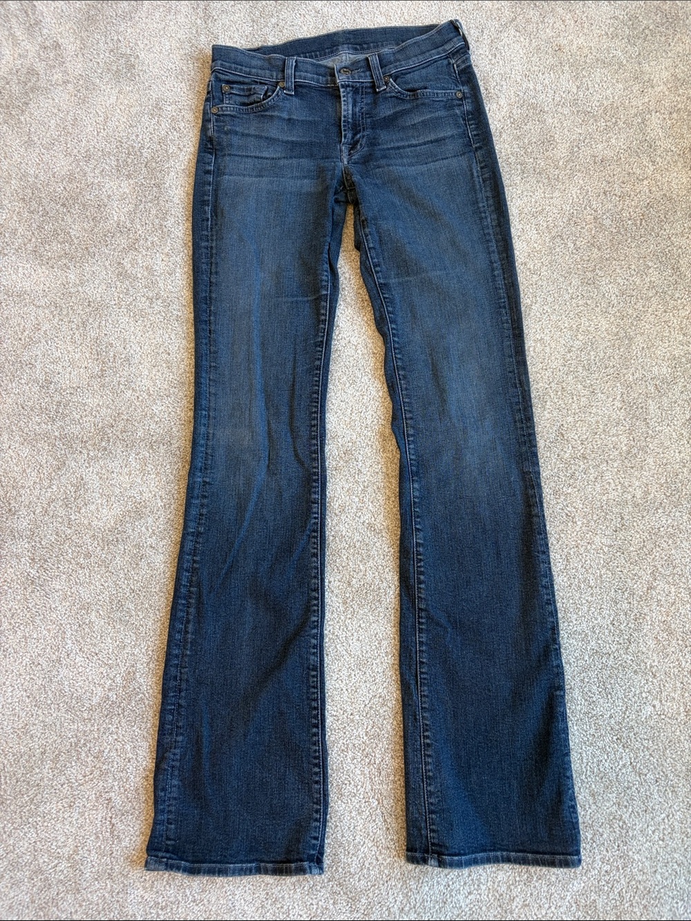7 For All Mankind Dark Blue Bootcut Jeans Y2K